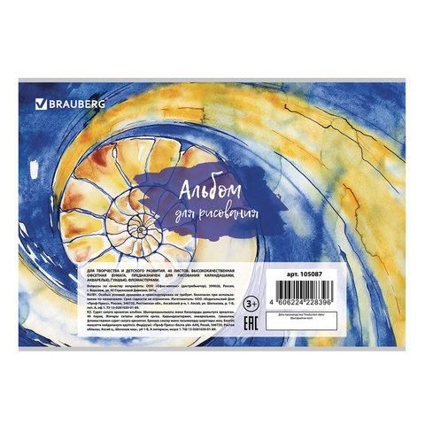 Альбом для рисования А4 40 листов, скоба, обложка картон, BRAUBERG, 202х285 мм, "Бесконечность" (1 вид), 105087