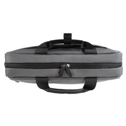 Сумка портфель BRAUBERG Expert с отделением для ноутбука 15,6", 2 отделения, серая, 30х40х12 см, 270825