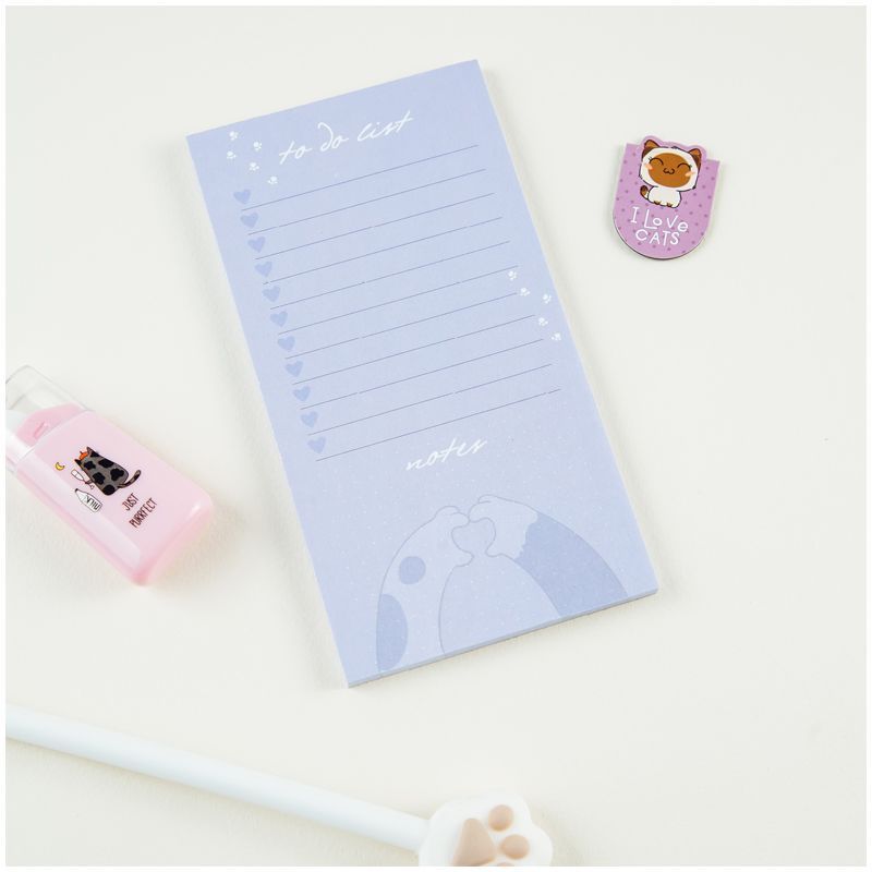 Блок для записей (To Do list) MESHU 8,0*15,0см, 50л., "Meow power", на склейке