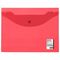 Папка-конверт с кнопкой МАЛОГО ФОРМАТА (240х190 мм), А5, прозрачная, красная, 0,15 мм, STAFF, 270465