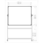 Доска магнитно-маркерная Berlingo "Premium", 100*150см, двусторонняя, поворотная, мобильная