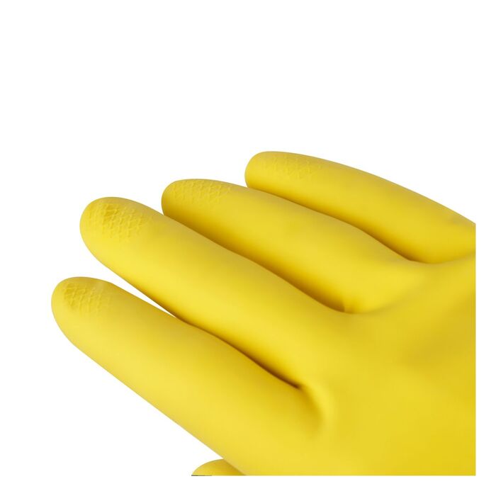 Перчатки резиновые хозяйственные OfficeClean Универсальные, разм. L, желтые, пакет с европодвесом