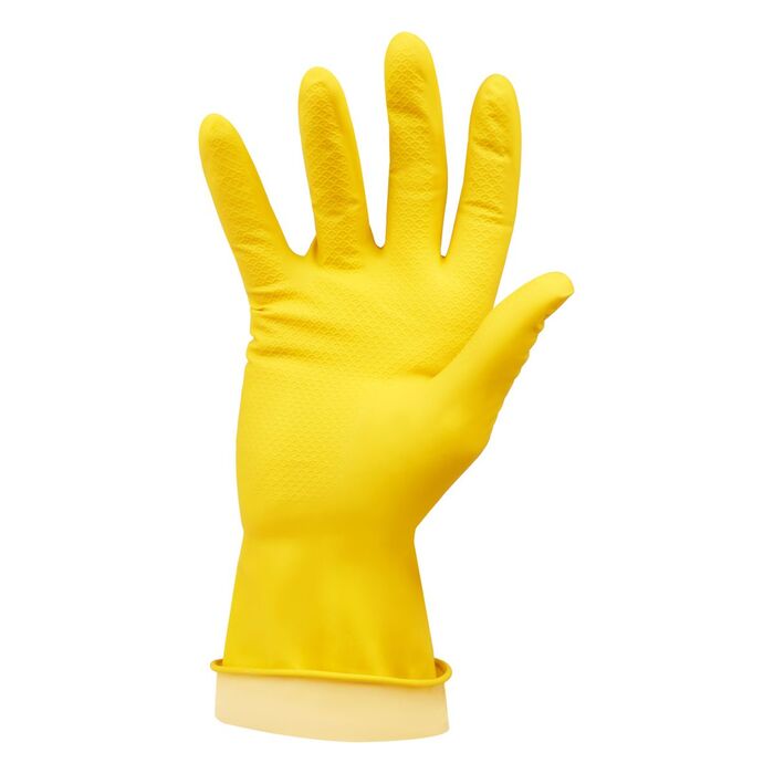 Перчатки резиновые хозяйственные OfficeClean Универсальные, разм. L, желтые, пакет с европодвесом