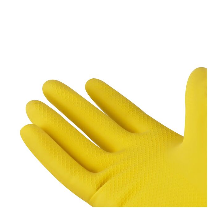 Перчатки резиновые хозяйственные OfficeClean Универсальные, разм. XL, желтые, пакет с европодвесом