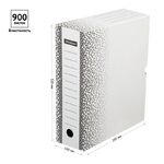 Короб архивный с клапаном OfficeSpace "Standard" плотный, микрогофрокартон, 100мм, белый, до 900л.