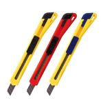 Нож канцелярский 9 мм BRAUBERG "Classic", фиксатор, корпус ассорти, упаковка с европодвесом, 230914