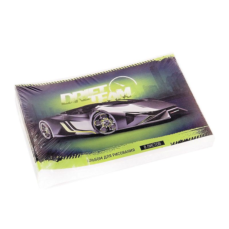 Альбом для рисования 08л., А4, на скрепке ArtSpace "Авто. Drift team", эконом