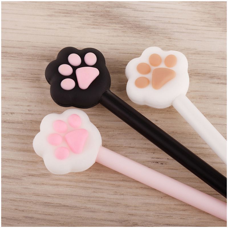 Ручка шариковая MESHU "Cute Paws" синяя, 0,7мм, корпус ассорти, с топпером
