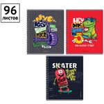Тетрадь 96л., А5, клетка на гребне ArtSpace "Стиль. Bright prints"