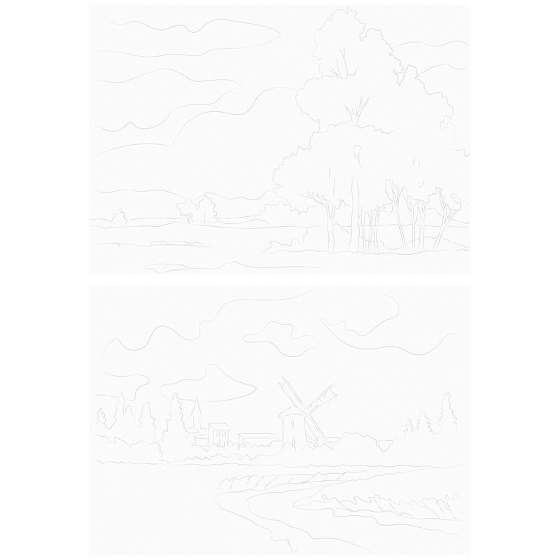 Папка для акварели, с эскизом, 10л., А4, ArtSpace "Пейзажи", 180г/м2