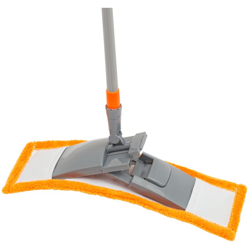 Швабра OfficeClean Professional, телеск. ручка 120см, пласт. флаунд. 40см, МОП микрофибра (карманы)