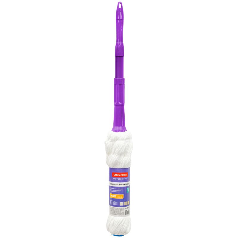 Швабра самоотжимная OfficeClean Professional, телеск. ручка 120см, насадка МОП микрофибра 38см