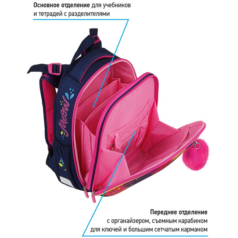 Ранец Berlingo Expert "Neon Cat" 37*28*16см, 2 отделения, 2 кармана, анатомическая спинка