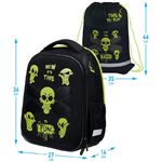 Ранец Berlingo Expert Mini "Scary faces" 36*27*14см, 2 отделения, 2 кармана, анатомическая спинка, мешок для обуви