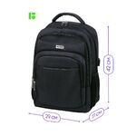 Рюкзак Berlingo City "Strict black" 42*29*17см, 2 отделения, 3 кармана, отделение для ноутбука, USB разъем, эргономическая спинка