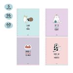 Тетрадь 96л., А5, клетка на гребне MESHU "Right cat", матовая ламинация, выборочный УФ-лак