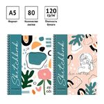 Скетчбук 80л., А5 ArtSpace "Love and hope", на гребне, 120г/м2, офсет