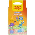Мелки цветные Мульти-Пульти "Енот в Австралии", 4цв., картонная коробка, европодвес