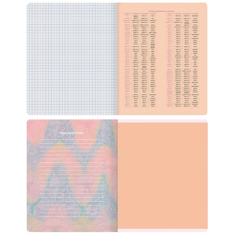 Тетрадь предметная 48л. MESHU "Candy color" - Английский язык, "софт-тач" ламинация, тиснение фольгой