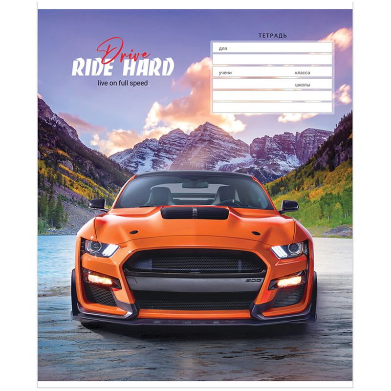 Тетрадь 12л., клетка ArtSpace "Авто. Drive hard", эконом