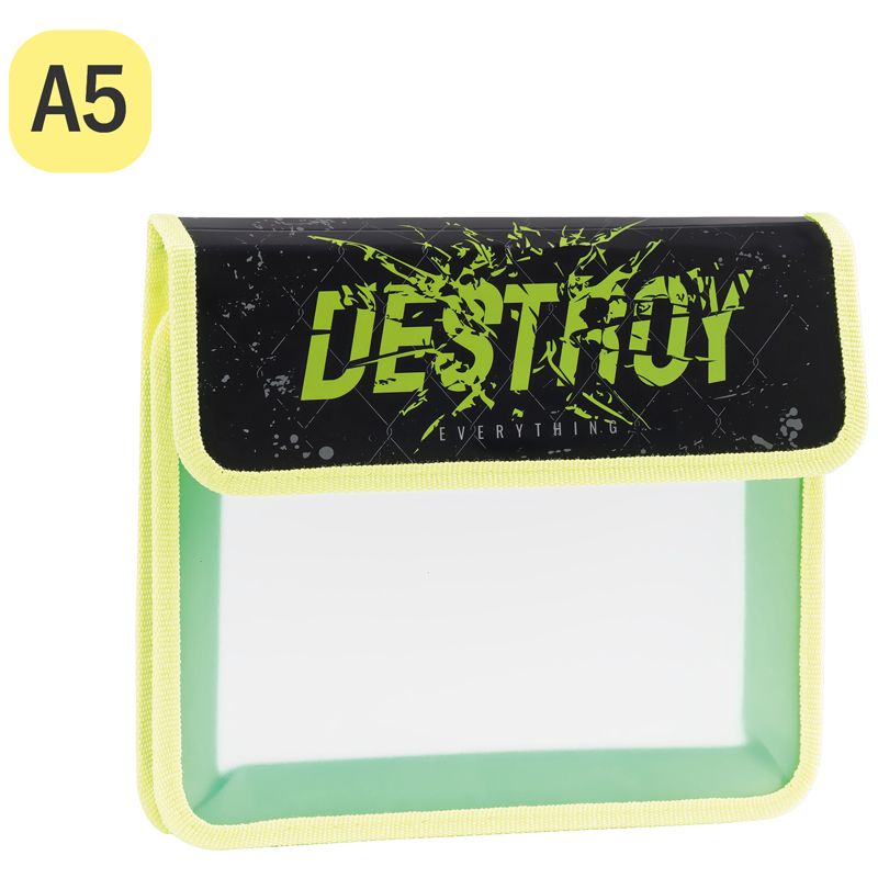 Папка для тетрадей 1 отделение А5 ArtSpace "Destroy", пластик, на липучке