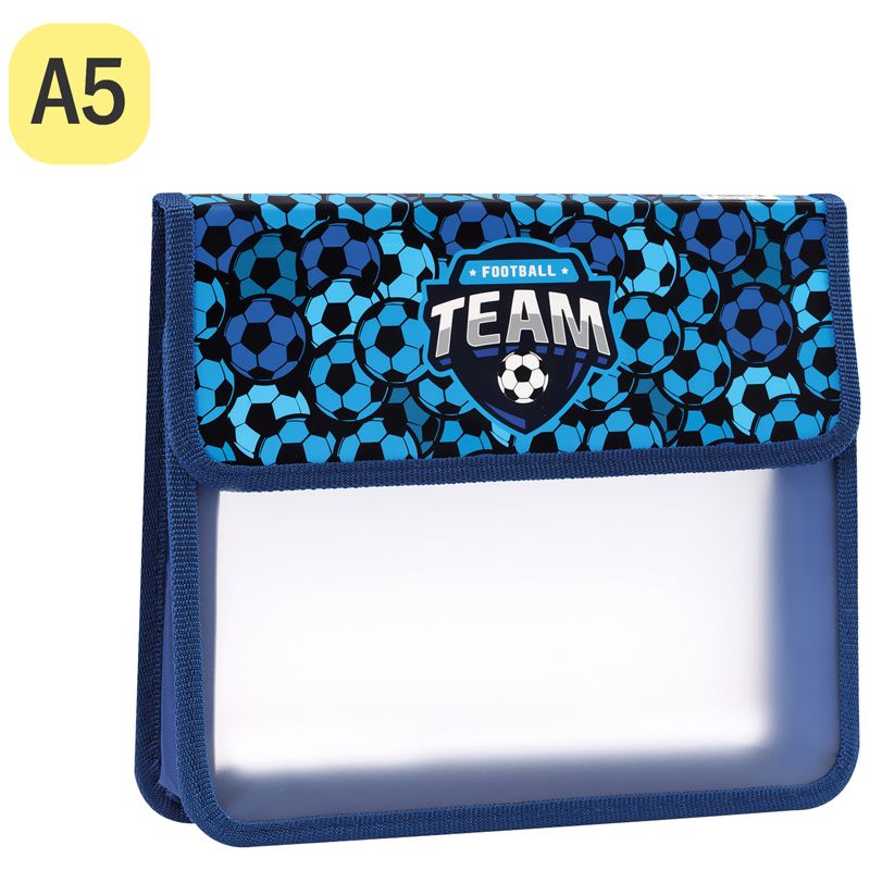 Папка для тетрадей 2 отделения А5 ArtSpace "Football team", пластик, на липучке