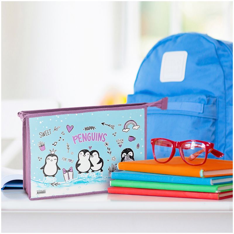 Папка для тетрадей 1 отделение, А4, ArtSpace "Penguins", ламинированный картон, фольга, на молнии