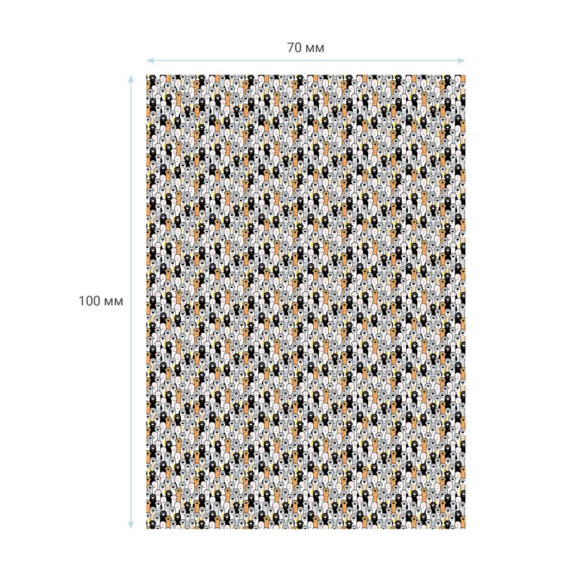 Упаковочная бумага глянц. 70*100см, MESHU "Cute paws", 90г/м2