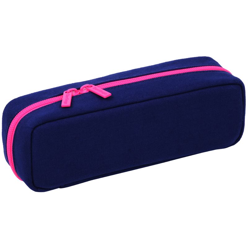 Пенал-футляр корпусный, 210*70*50 Berlingo "Navy pink", полиэстер, 3 внутренних отделения