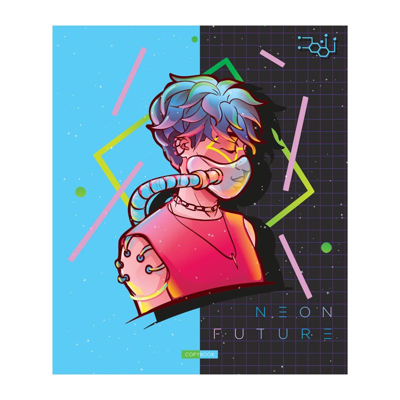 Тетрадь 96л., А5, клетка ArtSpace "Рисунки. Neon future"
