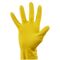 Перчатки резиновые хозяйственные OfficeClean ЛЮКС, многоразовые, хлопчатобумажное напыление, плотные, р.S, желтые, пакет с европодвесом