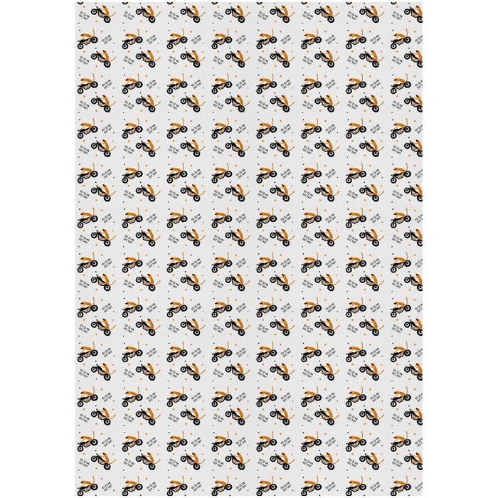Упаковочная бумага белый крафт 70*100см, MESHU "Что за лев этот тигр", 70г/м2