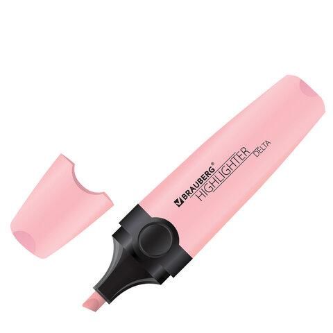 Текстовыделитель BRAUBERG "DELTA PASTEL", ПАСТЕЛЬНЫЙ РОЗОВЫЙ, линия 1-5 мм, 151731