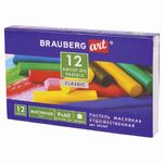Пастель масляная художественная BRAUBERG ART CLASSIC, 12 цветов, круглое сечение, 181447