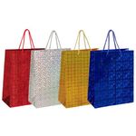 Пакет подарочный 26x12,7x32,4 см, ЗОЛОТАЯ СКАЗКА голография, ассорти 4 цвета, 606607