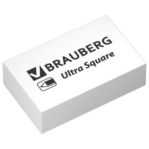 Ластики BRAUBERG "Ultra Square" 6 шт., размер ластика 29х18х8 мм, белые, натуральный каучук, 229603
