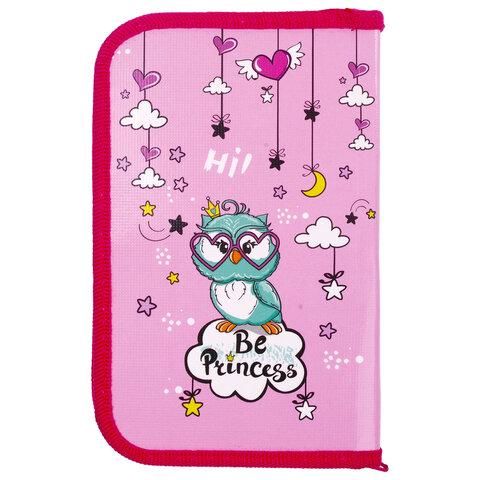 Пенал ПИФАГОР, 1 отделение, ламинированный картон, 19х11 см, "OWL PRINCESS", 229150