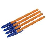 Ручки шариковые BIC "Orange Original Fine", НАБОР 4 шт., СИНИЕ, узел 0,8 мм, линия письма 0,3 мм, пакет, 8308521