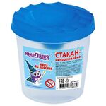 Стакан-непроливайка ЮНЛАНДИЯ "ЮНЫЙ ВОЛШЕБНИК", голубая крышка, 192129