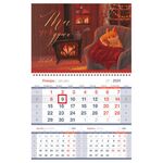 Календарь квартальный 1 бл. на 1 гр. OfficeSpace Mono premium "Softness", с бегунком, 2024г.