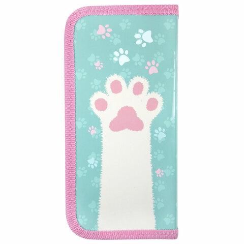 Пенал ПИФАГОР, 1 отделение, ламинированный картон, 19х9 см, "Paw", 271097