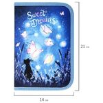 Пенал BRAUBERG с наполнением, 1 отделение, 1 откидная планка, 24 предмета, 21х14 см, "Sweet dreams", 270720