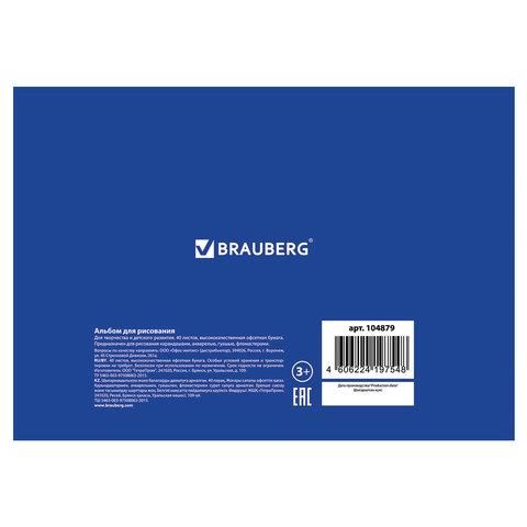 Альбом для рисования, А4, 40 л., скоба, блестки, BRAUBERG, 202х285 мм, "Палитра" (2 вида), 104879