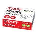 Скрепки STAFF "EVERYDAY", 28 мм, никелированные, 100 шт., в картонной коробке, 226758