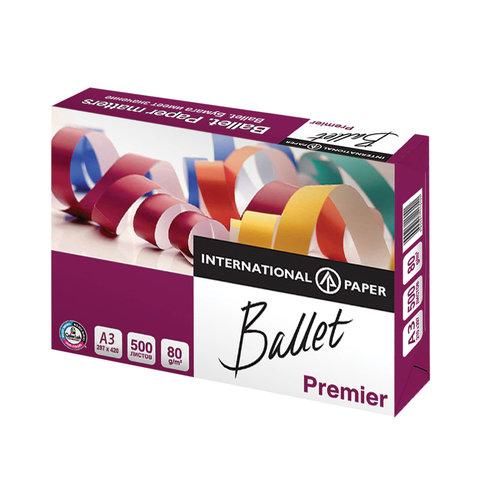 Бумага офисная БОЛЬШОГО ФОРМАТА (297х420), А3, 80 г/м2, 500 л., марка А, BALLET PREMIER, 160% (CIE)