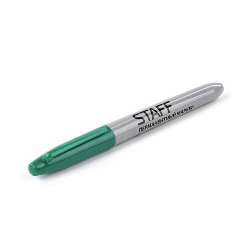 Маркер перманентный STAFF EVERYDAY PM-233, ЗЕЛЕНЫЙ, эргономичный корпус, круглый наконечник 2 мм, 151236