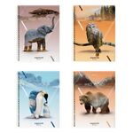 Тетрадь А4, 80 л., BRAUBERG, гребень, клетка, глянцевый лак, WILD, 404052