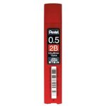 Грифели запасные 0,5 мм, 2B, PENTEL (Япония), КОМПЛЕКТ 12 штук, "Ain Stein", C275S-2B