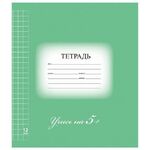 Тетрадь 12 л. BRAUBERG ЭКО "5-КА", крупная клетка, обложка плотная мелованная бумага, ЗЕЛЕНАЯ, 104761
