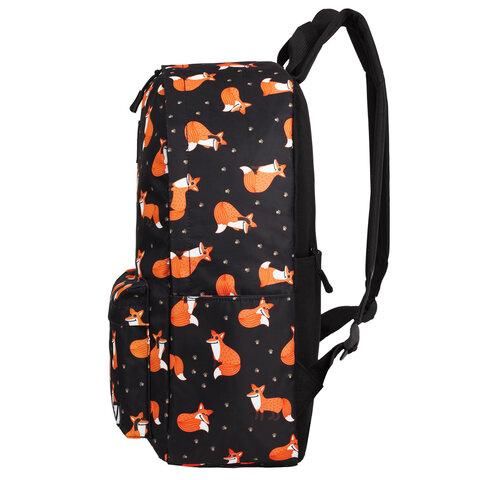 Рюкзак BRAUBERG POSITIVE универсальный, потайной карман, "Sly foxes", 42х28х14 см, 270779